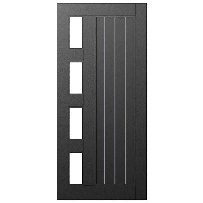 Parkwood 2040 x 820 x 41mm Aluminium Thermtek Clear Glass Entrance Door