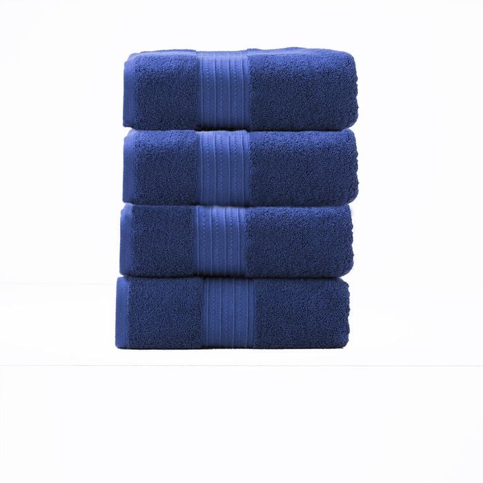 4pc Renee Taylor Brentwood 650gsm Low Twist Bath Towel Royal