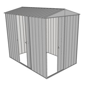 Build-a-Shed 1.5 x 2.3 x 2.3m Narrow Front Gable Dual Single Sliding Door Shed - Zinc
