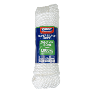 GRUNT 8mm x 20m White Super Silver Rope