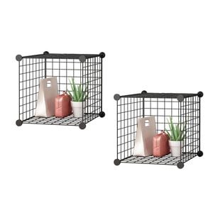 SOGA 2X Black Single Cube Shelf