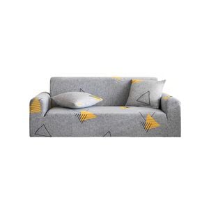 SOGA High Stretch 3-Seater Geometric Print Sofa Slipcover