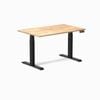 Desky Dual Natural Timber Rubberwood Sit Stand Desk 120x75cm Matte Black Frame Leg