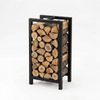 Levede Firewood Rack Metal Outdoor Storage Log Holder Fireplace 30 x 22 x 59cm