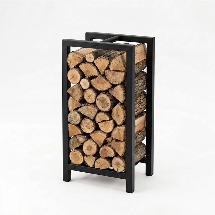 Levede Firewood Rack Metal Outdoor Storage Log Holder Fireplace 30 x 22 x 59cm