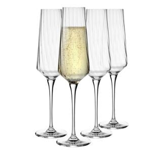 6pc Krosno Avant-garde Lumi Flute Glasses Twisted 200ml Capacity Set