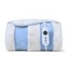 Dreamaker Denver Carved Stripe Premium Faux Fur Electric Heated Throw Blanket Sky 130x160cm | Overheat Protection & Washable