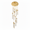 LENA 15 Stick Crystal Chandelier Tri-colour LED (Gold)