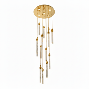 Element Lighting LENA 15 Stick Crystal Chandelier Tri-colour LED (Gold)