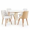 Artiss Dining Table And Chairs Set 5pcs Round 4 Pu Leather Seater Dining Set White