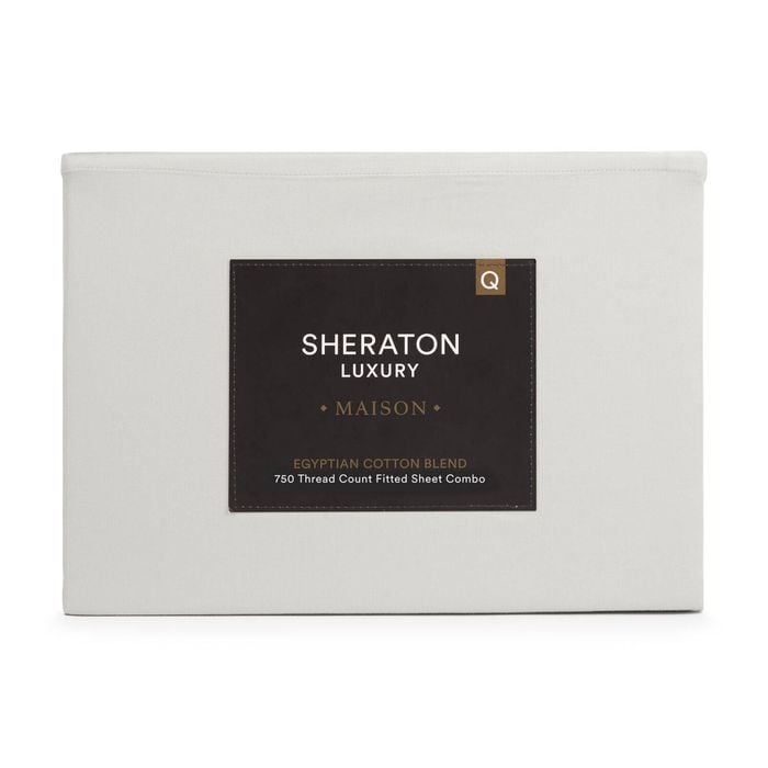 Sheraton Luxury – Egyptian Cotton Rich Silver Fitted King Bed Sheet & Pillowcases