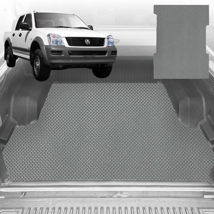 6D Diamond Ute Tub Mat for Holden Rodeo Single Cab 2003-2008 (with Spray On Liner or No Liner) - Grey