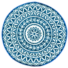Fab Habitat 180cm Blue And White Pushpa Floral Recycled Plastic Reversible Outdoor Rug
