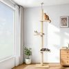 BEASTIE Floor to Ceiling Cat Tree Scratching Post Beige 230-286cm
