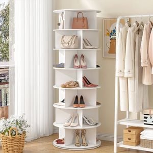 Advwin 7 Tier Rotating Shoe Rack Tower Display Stand Organizer