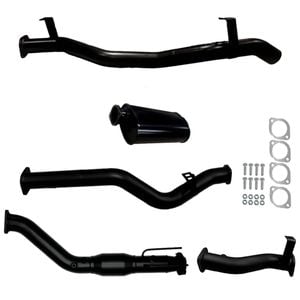 Ignite Exhausts Turbo Back For Toyota Landcruiser 79 Series V8 D/cab Cat & Muffler Black Aluminised Steel