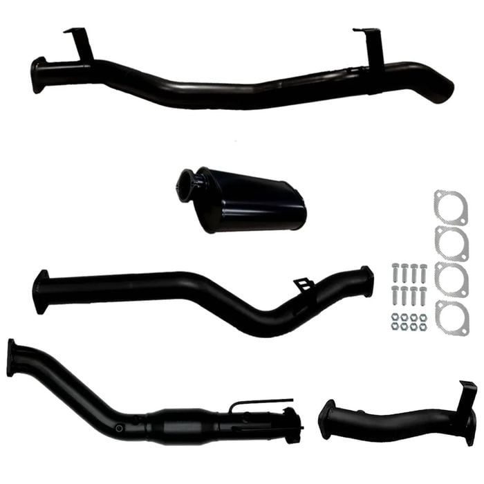 Ignite Exhausts Turbo Back For Toyota Landcruiser 79 Series V8 D/cab Cat & Muffler Black Aluminised Steel