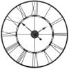 Jumbo Extra Large Roman Numeral Metal Frame Wall Clock in Black Matte 101x11x101cm - Analog Clock | N/A | N/A