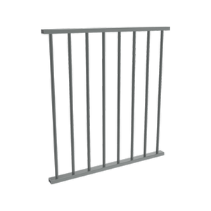 ProtectorAl 0350 - 900 mm W x 950 mm H Monument Aluminium Flat Top Round Picket Balustrade Panel - Monument