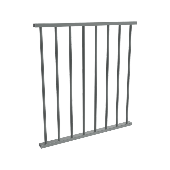 ProtectorAl 0350 - 900 mm W x 950 mm H Monument Aluminium Flat Top Round Picket Balustrade Panel - Monument