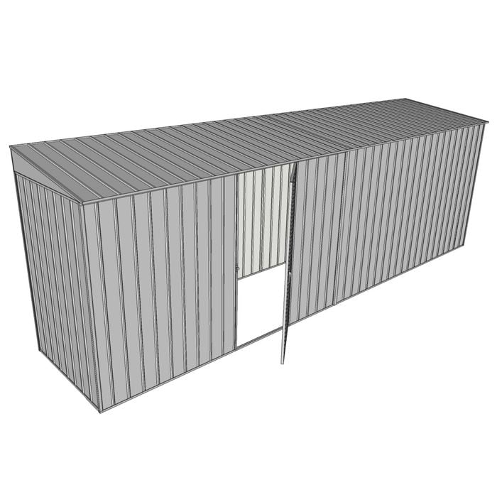 Build-A-Shed 1.2 x 6.0 x 2.0m Skillion Single Hinged Side Door Shed - Zinc
