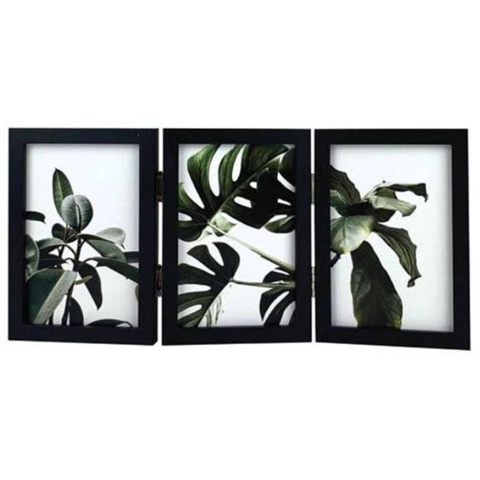 Frankie & Me Hinged 4x6'' Triple Picture Frame Home/Office Photo Decor Black
