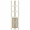 Costway 6Tier Corner Shelf 170cm Bookshelf Cabinet Doors Plant White