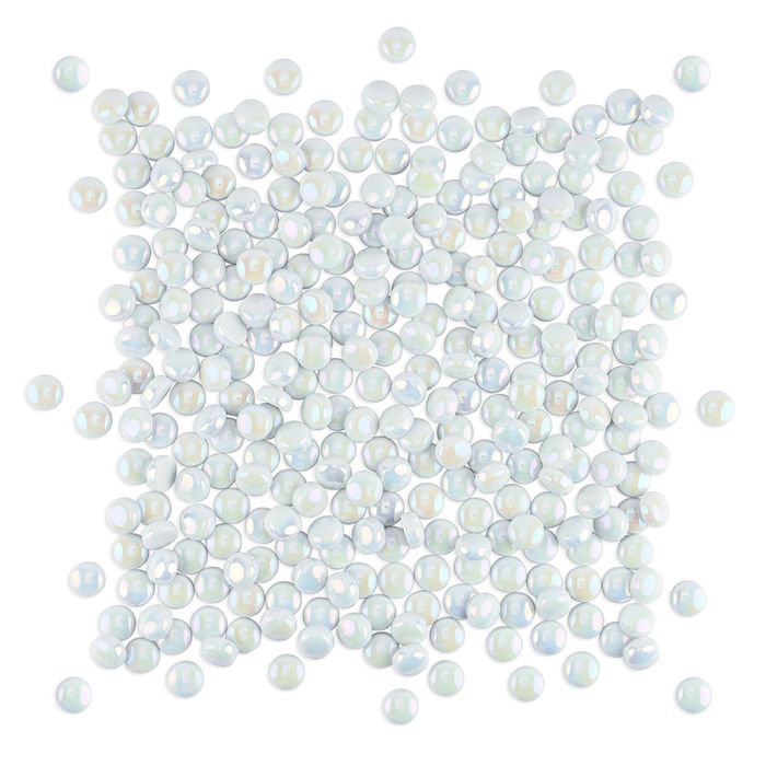 Mandala Art Satin Glass Dots White Mosaic Tiles