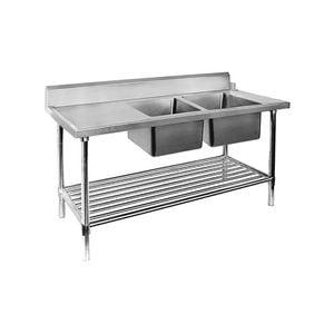DSBD7-2400R/A Right Inlet Double Sink Dishwasher Bench
