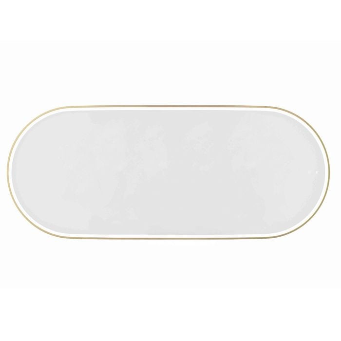Attica 1800 x 750mm Brushed Gold Metal Framed Nobu Oval Led Mirror