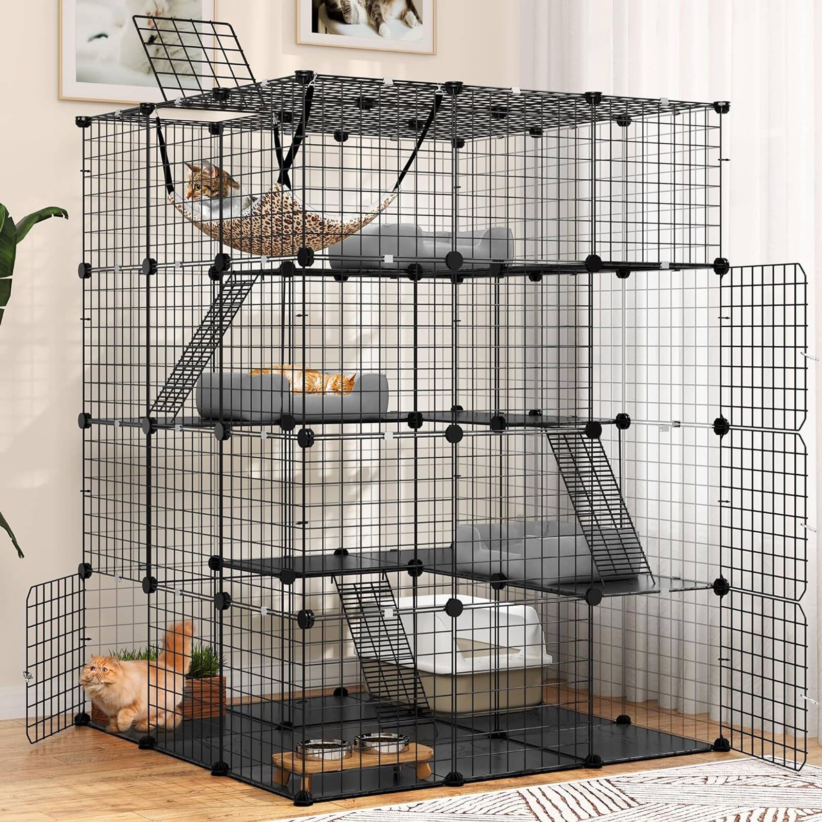 Advwin Cat Cage Tier Large DIY Pet Crate Cat Villa Cat Enclosure