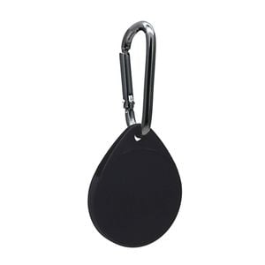 MEZON Black Silicone Protective Full Cover Case Holder for Apple AirTag with Keychain Ring