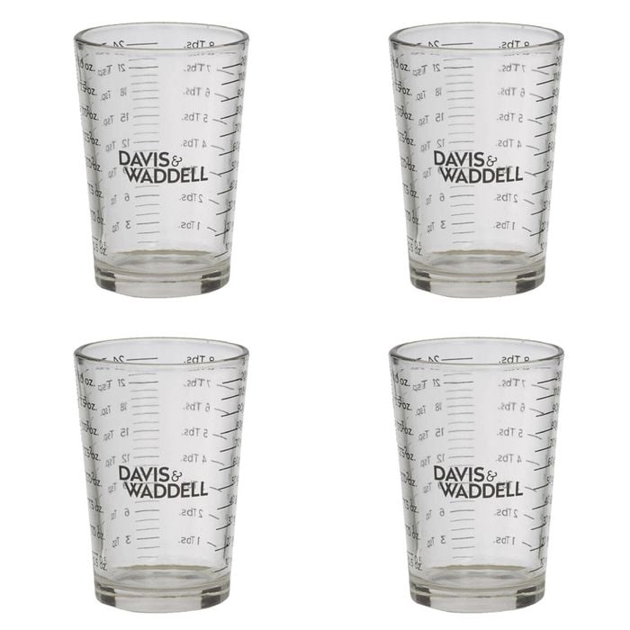 4PK Davis & Waddell Essentials Glass Measuring Cup 6x8.5cm - Clear