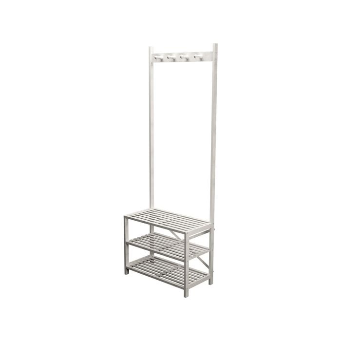 Flexi Storage Living 590 x 1650 x 300mm White Bamboo Hallway Storage Unit