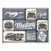 9pc Nostalgic Art Ford Mustang The Boss 2.2cm/4.5cm Magnet Set Home Fridge Decor