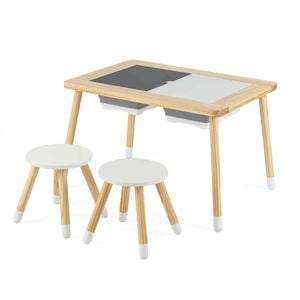 Costway Kid Activity Table & Chairs Set Sensory Table Stools