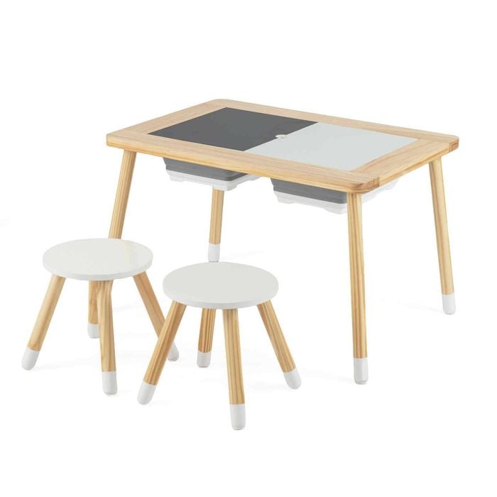 Costway Kid Activity Table & Chairs Set Sensory Table Stools
