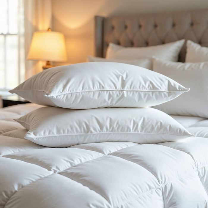Duck Feather & Down Quilt 500GSM + Pillows Twin Pack Double White
