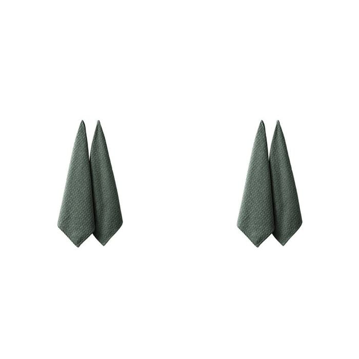 2x 2pc Eco Ladelle Recycled Leaf Kitchen Towel Reusable/Washable Green
