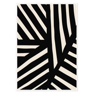 Galrie Striking Bold Black and White Abstract Art Print for Modern Decor, Poster Only, A3 30 x 42cm (12 x 16inch)