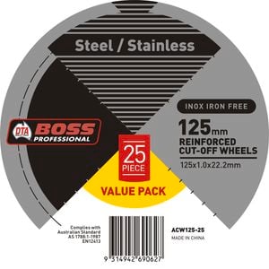 DTA Boss 125mm Stainless Steel Cut Off Wheel - 25 Pack