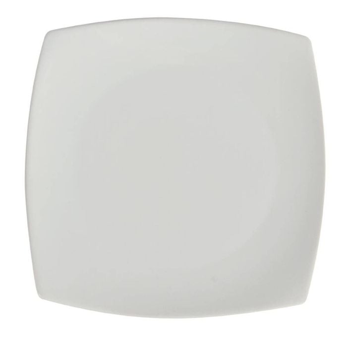 Olympia Plates Whiteware Rounded Square 12 Pack 185mm Ceramic Dinnerware