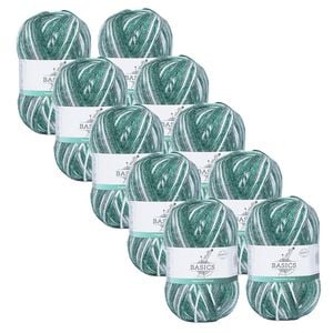 10x Malli 100g Blend Basic Poly/acrylic Peppermint Crush Multi Colour Yarn