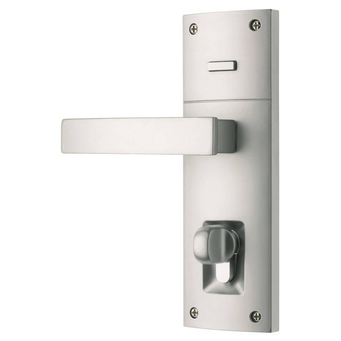 Gainsborough Satin Chrome Contemporary Angular Double Cylinder Keyed Lockset