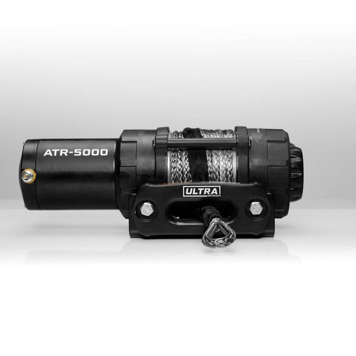 Ultra Winch ATR-5000 5000lb Electric ATV/UTV/Trailer Winch, Wireless & In-Cabin Control, Synthetic Rope, Mount Plate