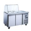 FED-X Two Door Salad Prep Fridge with Curve Glass Top