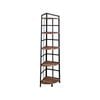 IHOMDEC 5 Tier Industrial Corner Bookshelf with Metal Frame, Brown