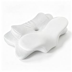 Familand Memory Foam Cervical Neck Pillow in White