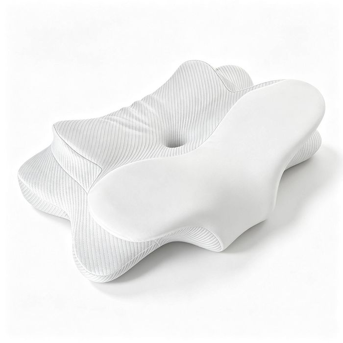 Familand Memory Foam Cervical Neck Pillow in White