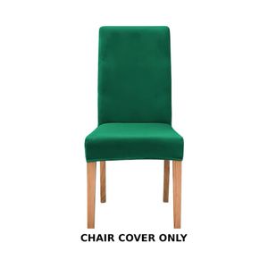 Anyseat Chair Cover Green Velvet Plush Slipcover For Dining Kitchen